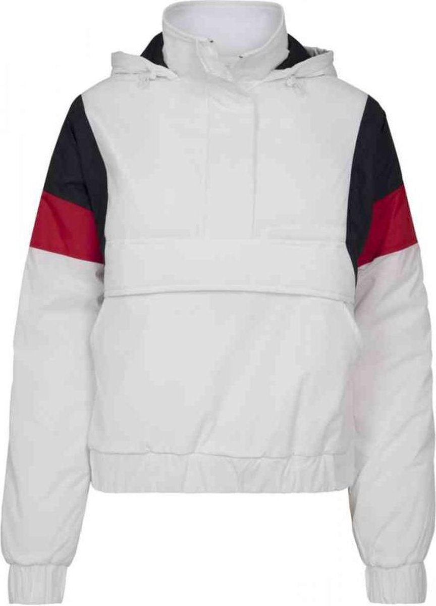 Urban Classics Pullover Jas -S- 3-Tone Padded Blauw/Rood