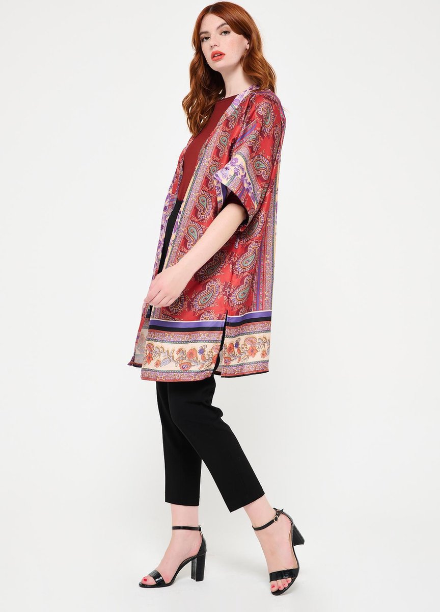 Lange kimono met paisley print - Veelkleurig