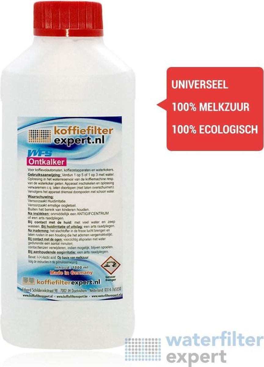 12x icepure ICpCMC601 250ml Vloeibare Ontkalker voor Espressomachines - 100% melkzuur - Saeco CA6700 / CA6701 - Delonghi DLSC003