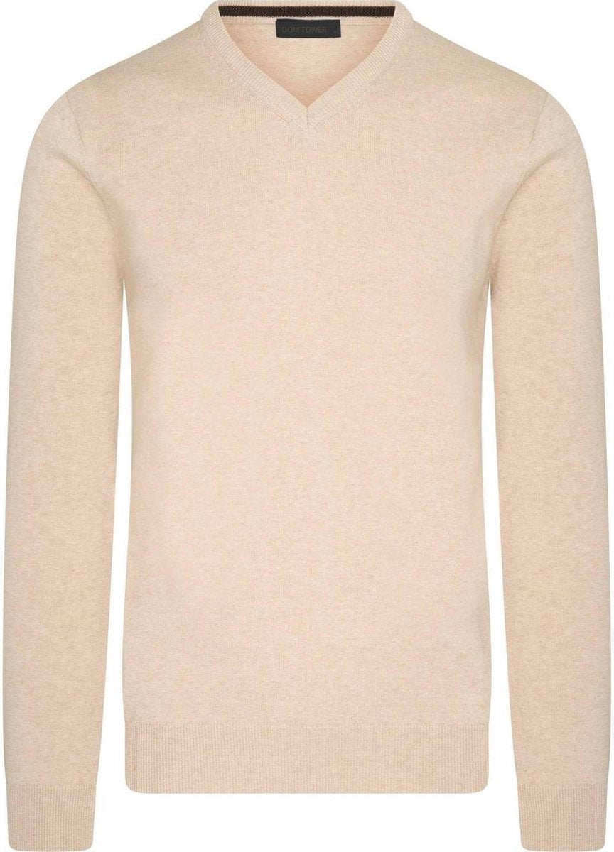 Pullover Beige  V-Hals Dom Tower