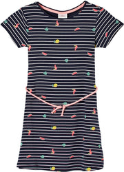 s.Oliver Meisjes Jurk Midi - 100% Katoen - Donkerblauw - Maat 128