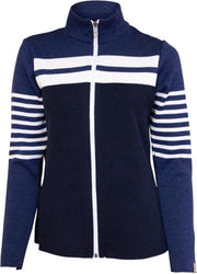 Ivanhoe trui lange mouw vest Venla voor dames van merino wol - Blauw - 40