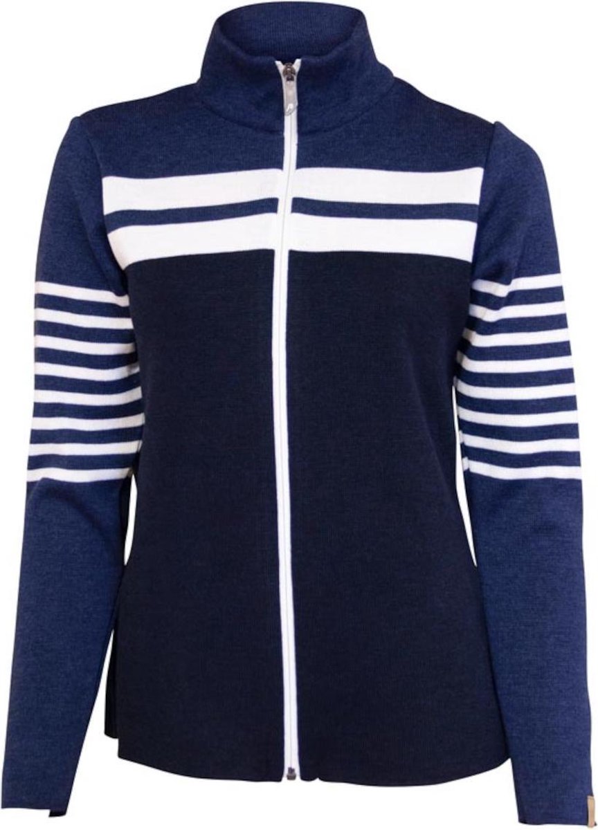 Ivanhoe trui lange mouw vest Venla voor dames van merino wol - Blauw - 40