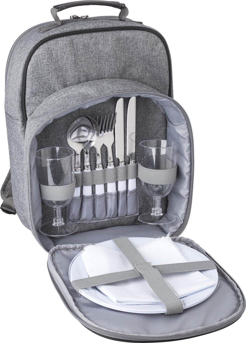 Picknick rugzak picknicktas koeltas - 2 personen -  met servies en bestek