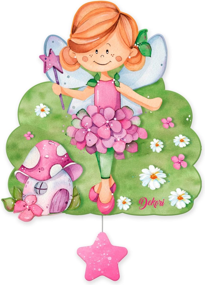 Dekori Muziekdoos Fee Meisjes 23 X 32 Cm Roze/groen Hout