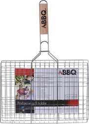 Barbecuerooster met houten handvat - 34 x 24 x 48 cm