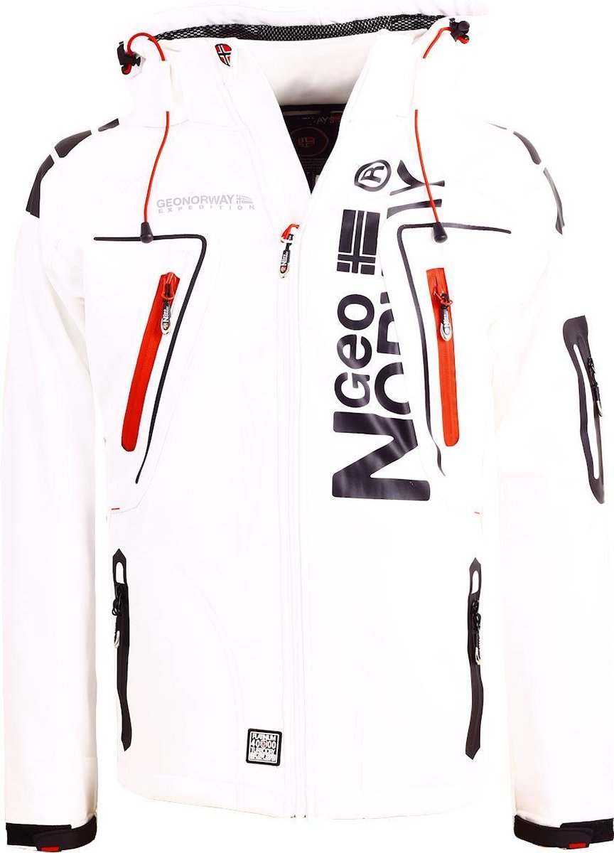 Geographical Norway Softshell Jas Heren Wit Techno - L