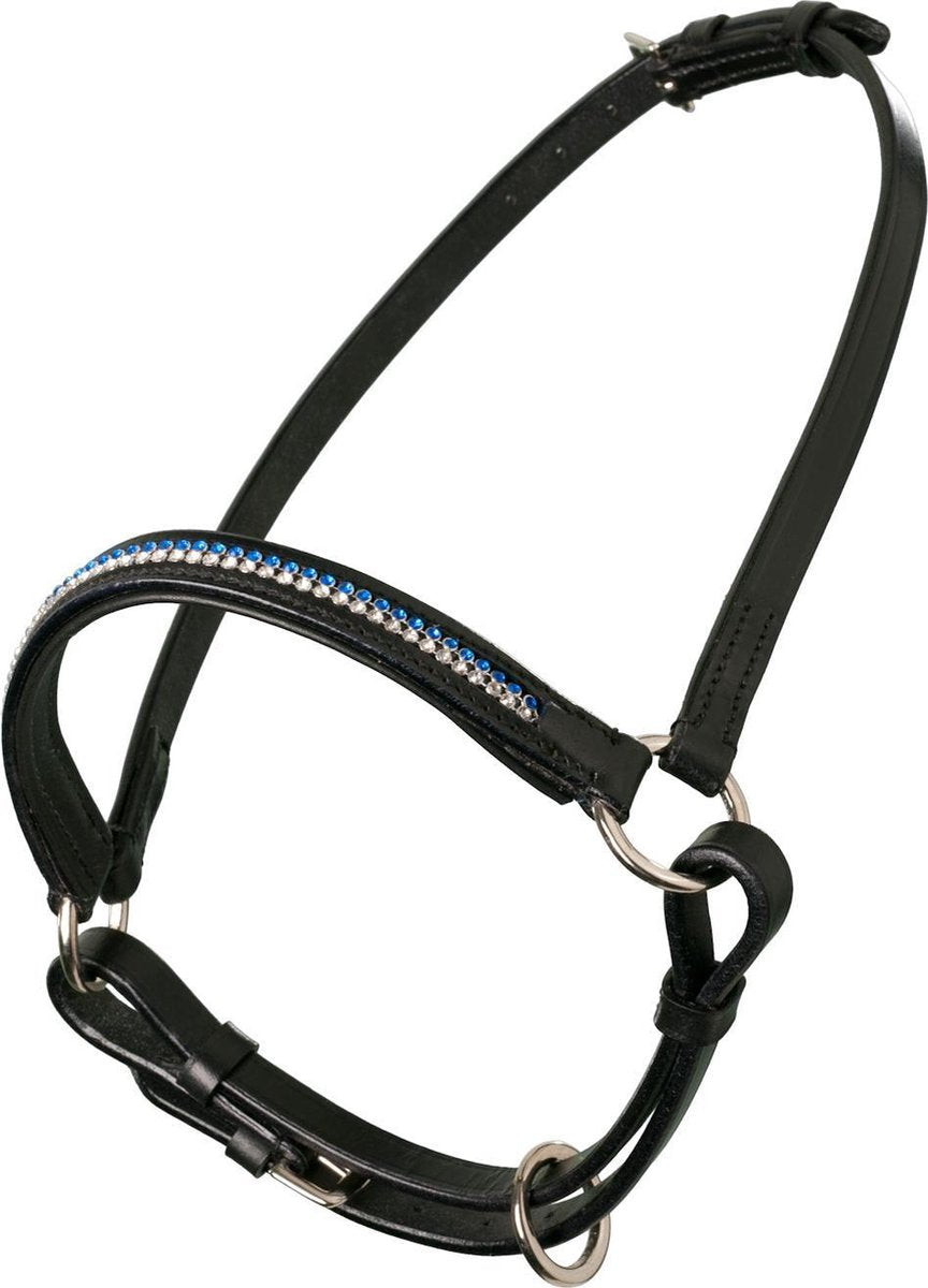 MHS Showhalster Pezula Zwart/Blauw/Zilver mt 1