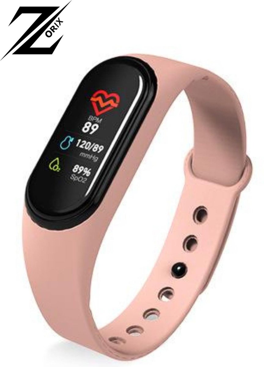 Zorix®- M4 Stappenteller -Smartwatch- Activity Tracker - Sporthorloge - Heren - Dames - Roze