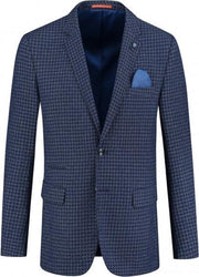 GENTS | Colbert Heren ruit blauw 0095 Maat 50