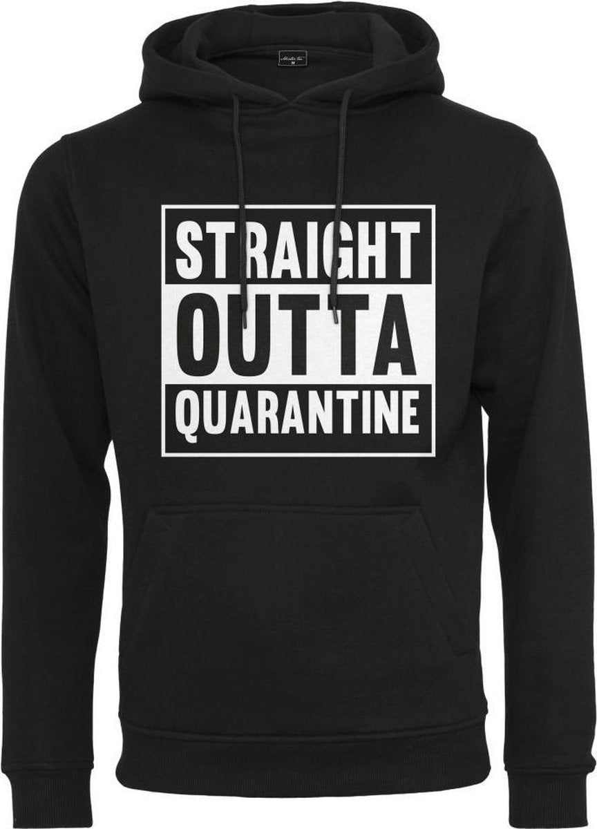 Urban Classics Hoodie/trui -XS- Straight Outta Quarantine Zwart