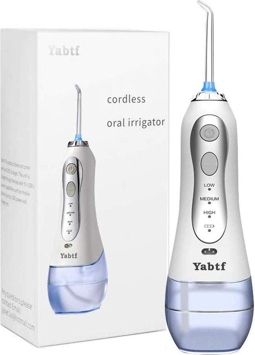 Waterflosser draadloos met 3 standen voor dagelijkse mondverzorging | Flosser met 300ml watertank inclusief 5 opzetstukjes | Elektrische flosser geschikt voor gevoelige tanden