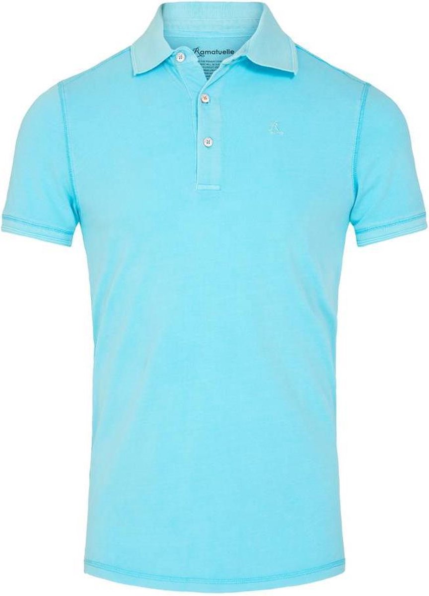 Ramatuelle Polo Heren - South Beach Polo lichte kleuren - Maat L  - Kleur  Blauw Groen / Lapis
