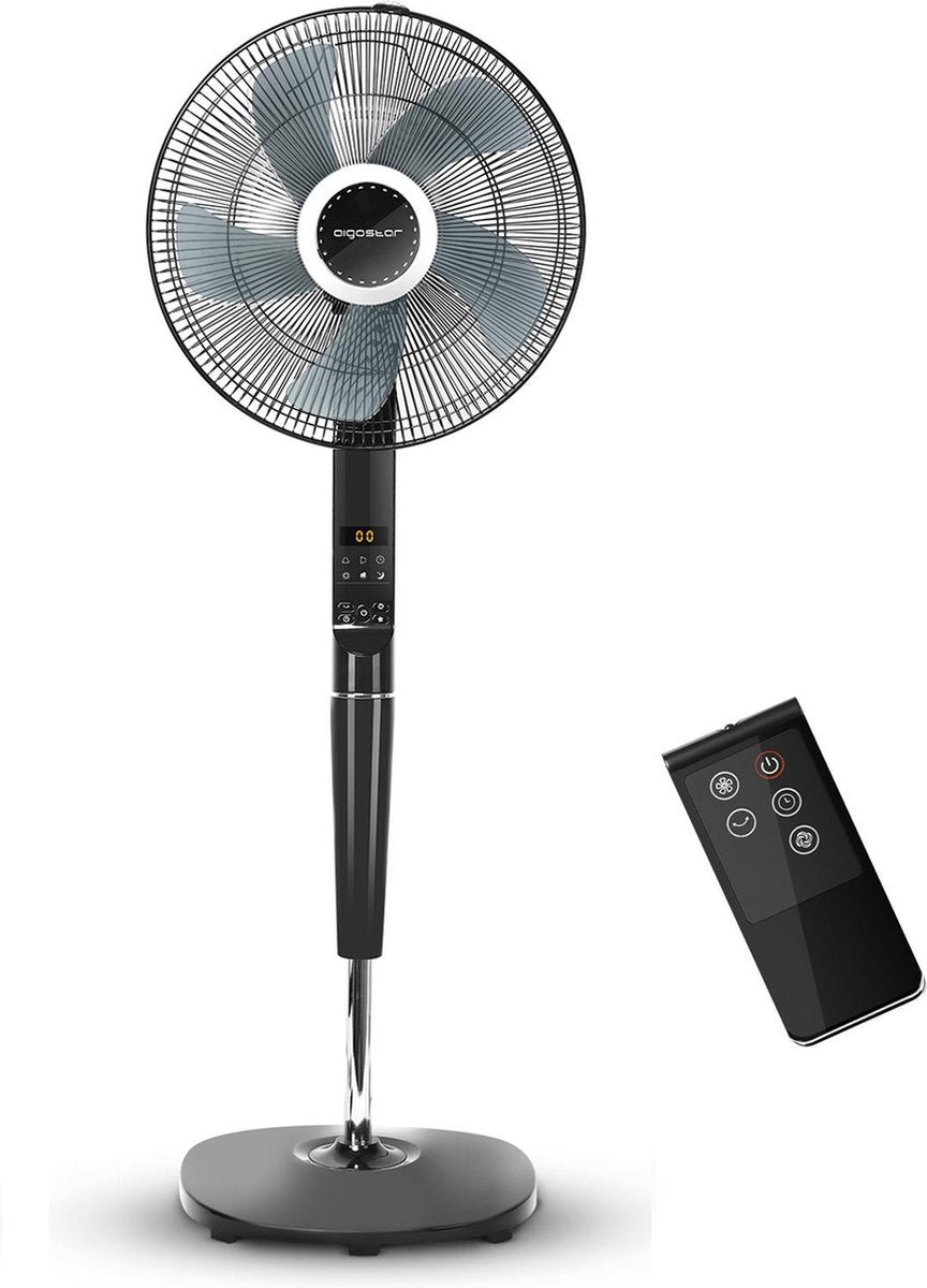 Aigostar Hansa 33JTR - Statiefventilator met afstandsbediening - Zwart
