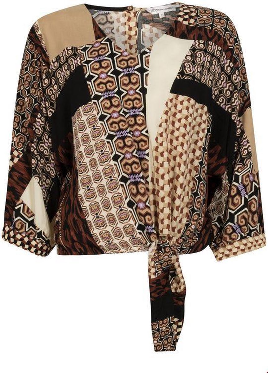 Tramontana Top Knot Mixed Graphic Print - L