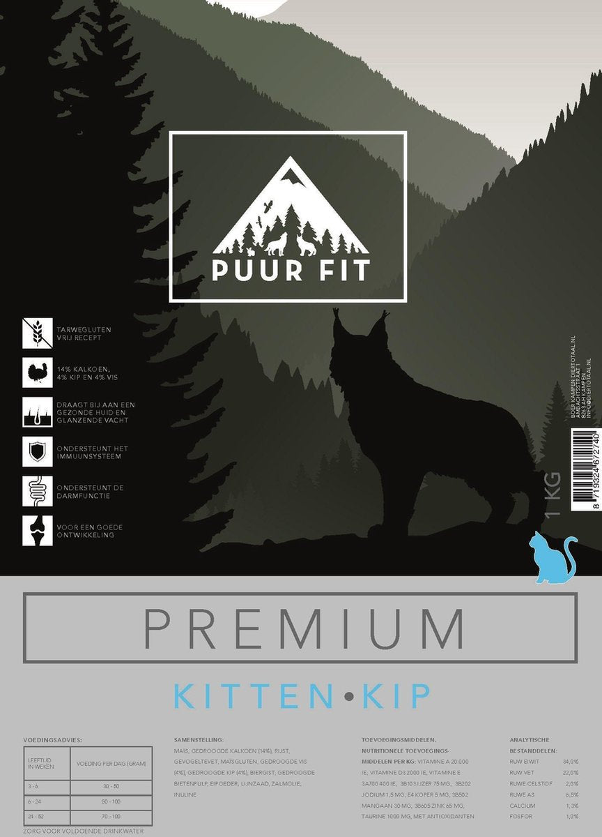 Puur Fit Premium Kat Kitten Kip 1 kilo