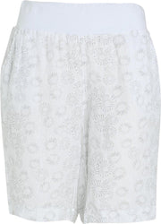 Cassis - Linnen short met zonneprint - Wit
