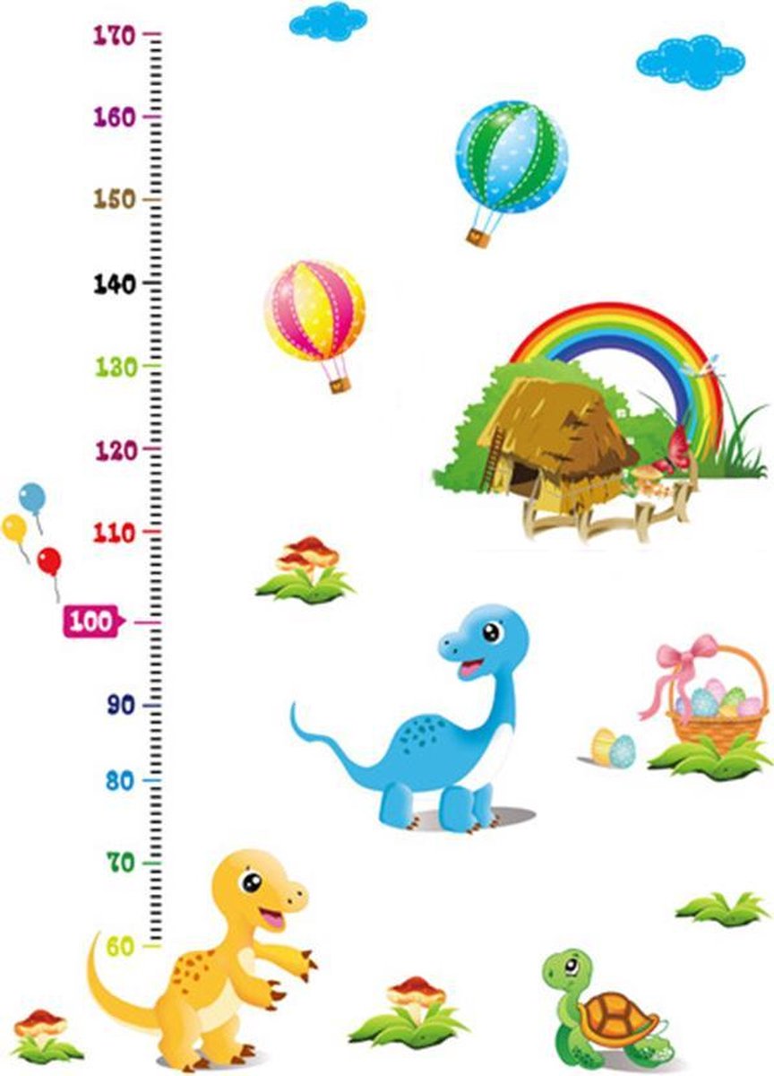 DW4Trading® Groeimeter muursticker schildpadjes