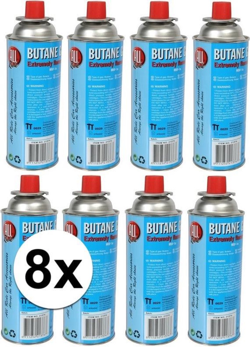 8x Kookstel gasflessen butaan gas - 8 stuks a 227 gram - gasbus navulling