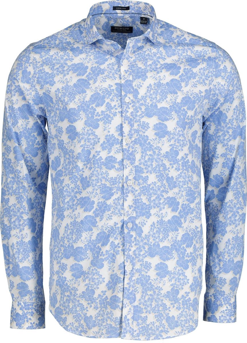 Dstrezzed Overhemd - Slim Fit - Blauw - 3XL Grote Maten