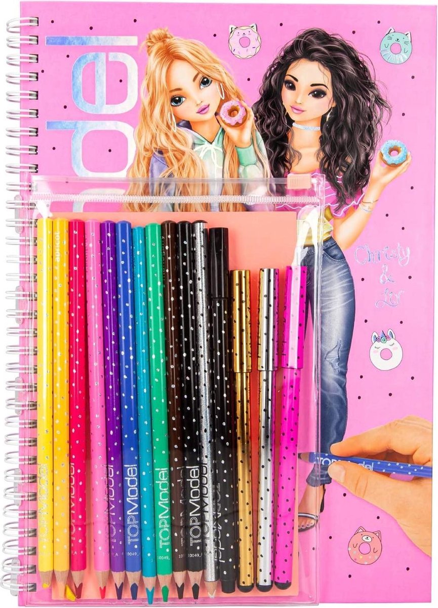 Topmodel Kleur- En Creatieboek Christy En Liv 28 Cm Roze