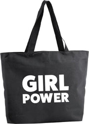 Girl Power shopper tas - zwart - 47 x 34 x 12