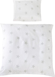 Roba Beddengoed Little Stars 80 X 80 Cm Katoen Wit/grijs 2-delig