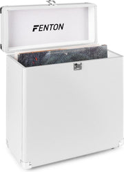 Platenkoffer - Fenton RC30 platenkoffer voor 30 - 35 platen - Geschikt voor alle formaten - Flanellen voering - Wit