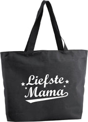 Liefste Mama cadeau shopper tas - zwart - 47 x 34 x 12