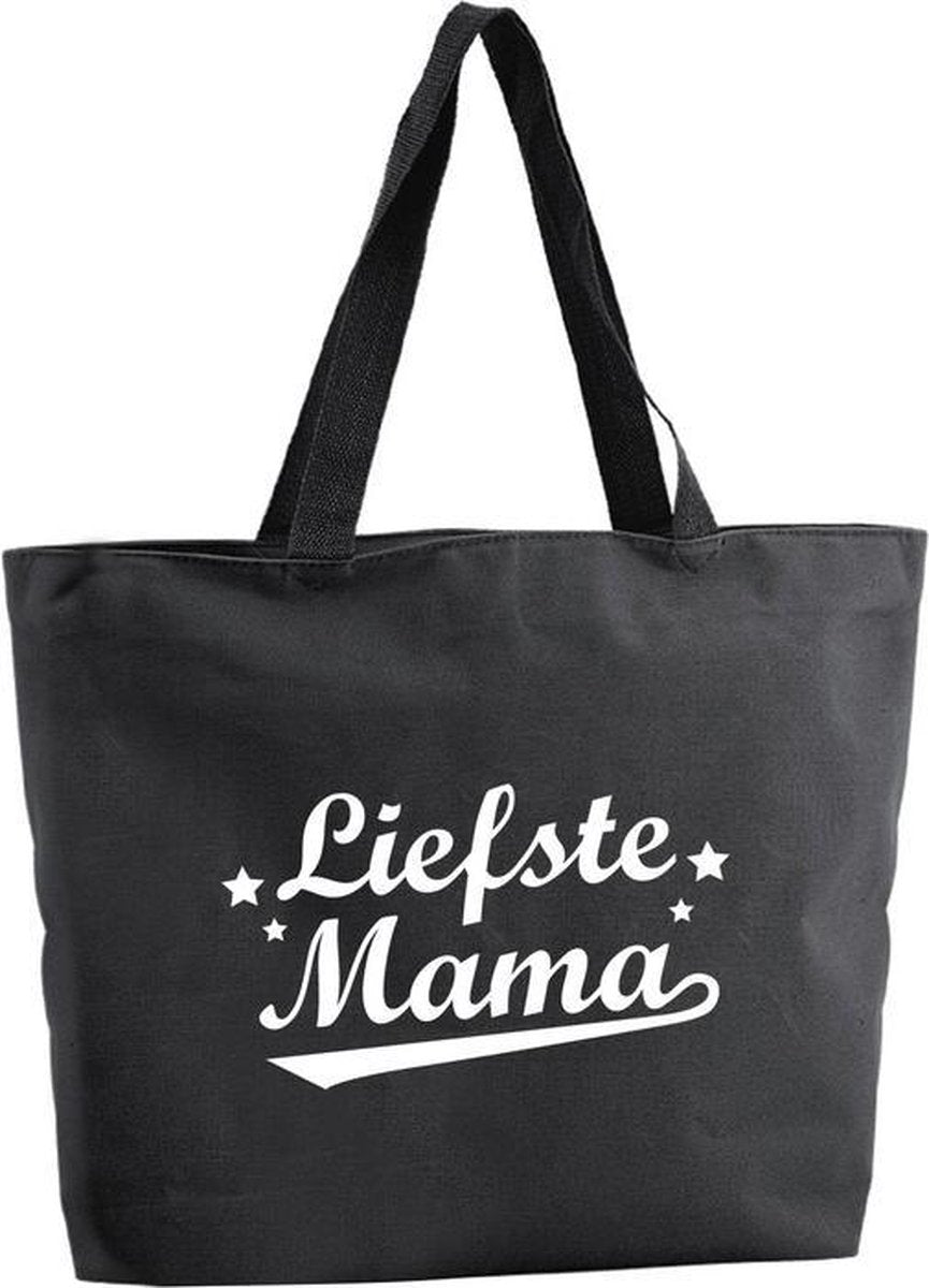 Liefste Mama cadeau shopper tas - zwart - 47 x 34 x 12