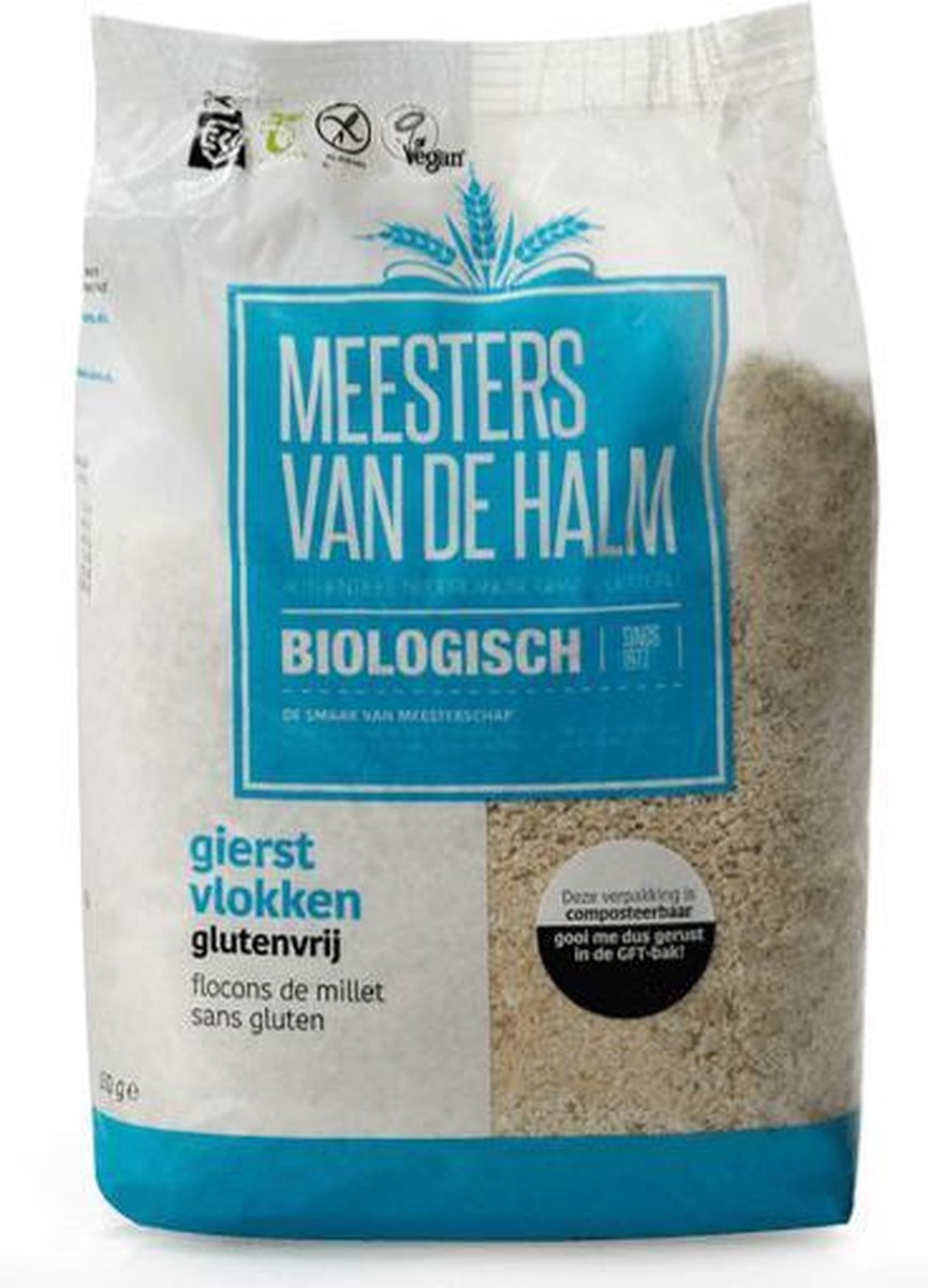 Gierstvlokken Meesters van De Halm - Zak 500 gram - Biologisch