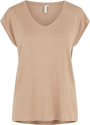 Pcbillo Tee Lurex Stripes Noos 17078572 Natural/gold Lurex