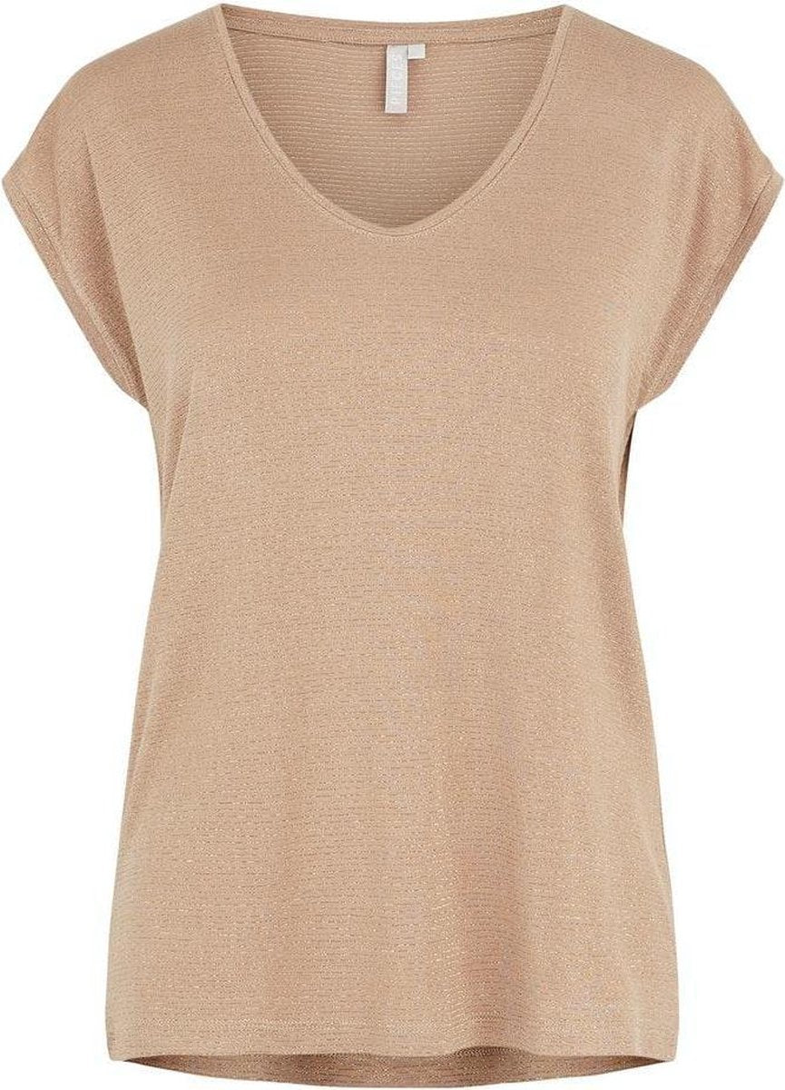 Pcbillo Tee Lurex Stripes Noos 17078572 Natural/gold Lurex