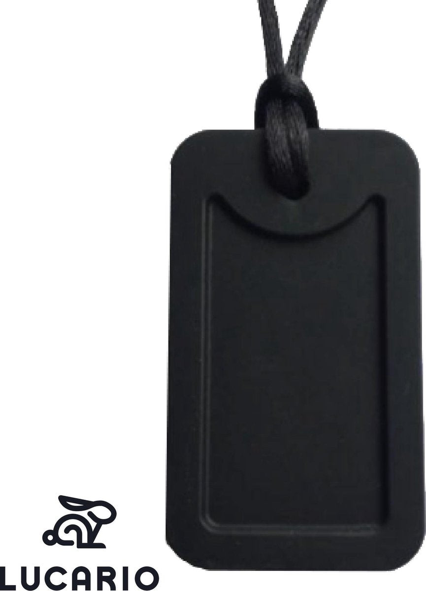Bijtketting - Kauwketting | ID Tag | Army Tag - Zwart | Ook geschikt voor volwassenen