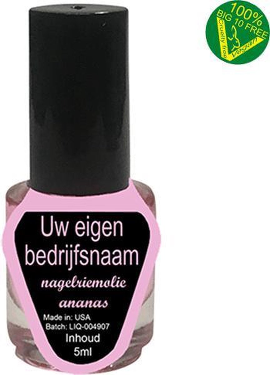Nagelriemolie met eigen naam ANANAS - (40 flesjes van 5ml) - white label - eigen merknaam - eigen bedrijfsnaam