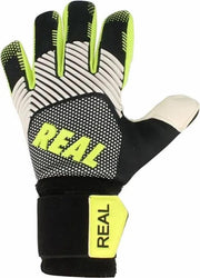 Real Fusion Keepershandschoenen Heren - Zwart / Wit / Fluogeel | Maat: 8