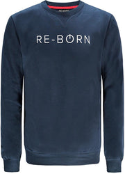 Re-Born Ronde Hals Trui Lange Mouw Heren - Navy - Maat XL