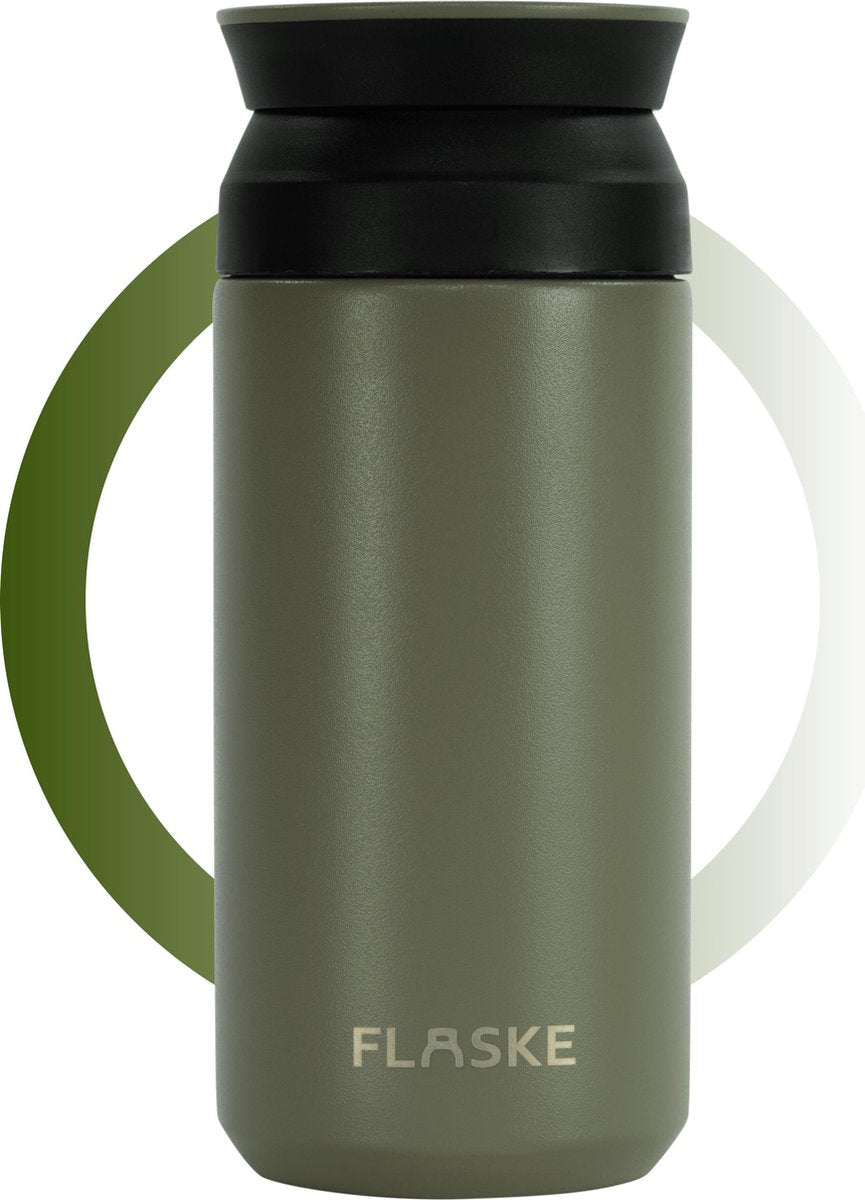 FLASKE Thermobeker - Olive - 350 ml - Koffiebeker