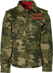 Quapi blouse shirt Fender olijf groen army print voor jongens - maat 98/104