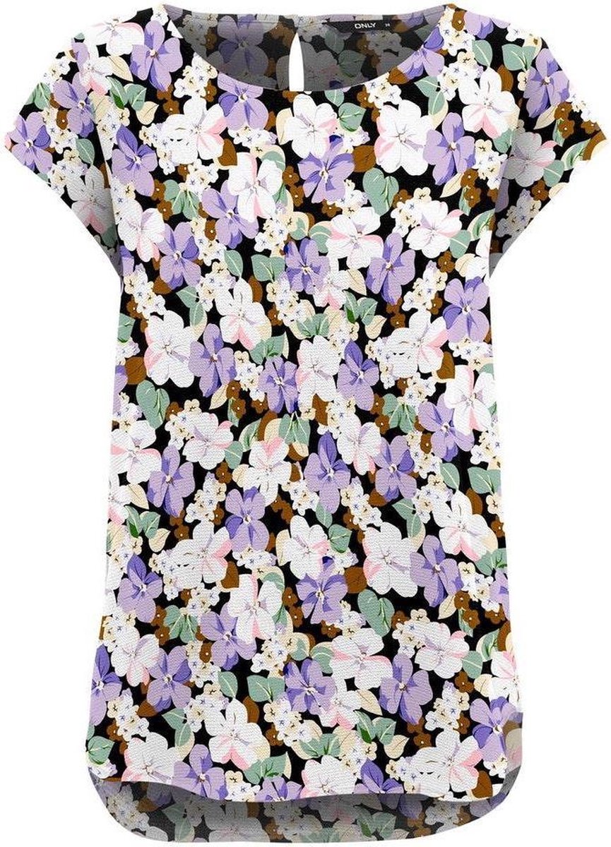 Onlnova Life S/s Top Aop Wvn 9 15222174 Phantom/spring Flower