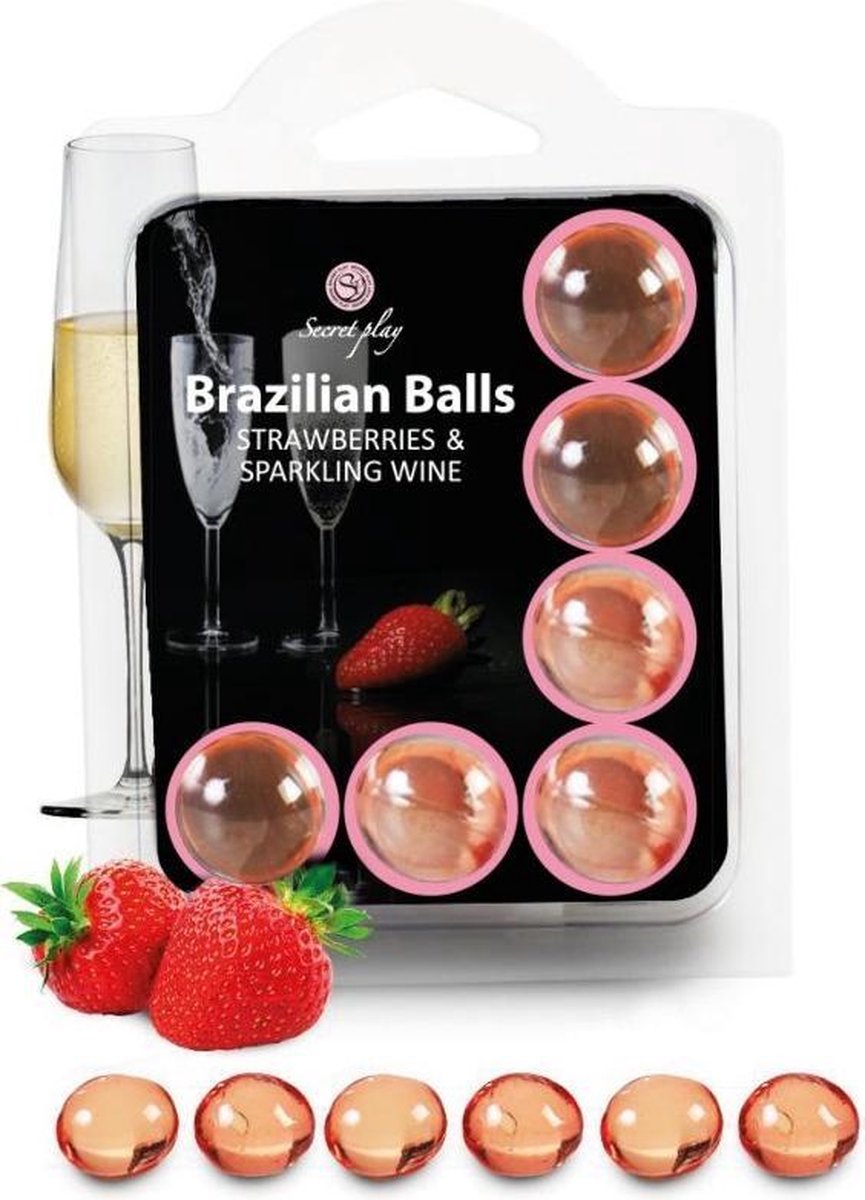 Brazilian Balls Set 6  Strawberries & Sparkling Wine