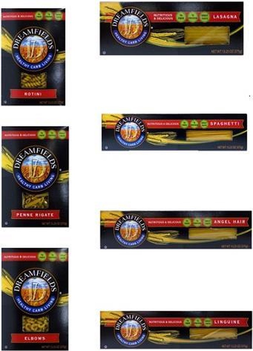 Dreamfields | Mix Pasta | Voordeelpakket | 7 x Dreamfields Pasta  | Snel afvallen zonder poespas!