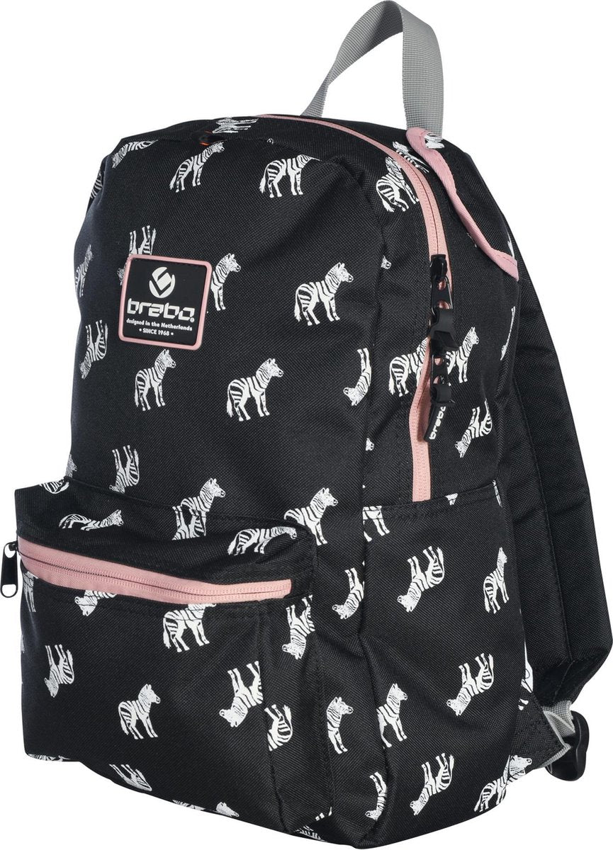 Brabo - BB5240 Backpack Storm Zebra Black - Black - Unisex - Maat