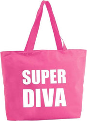 Super Diva shopper tas - fuchsia roze - 47 x 34 x 12