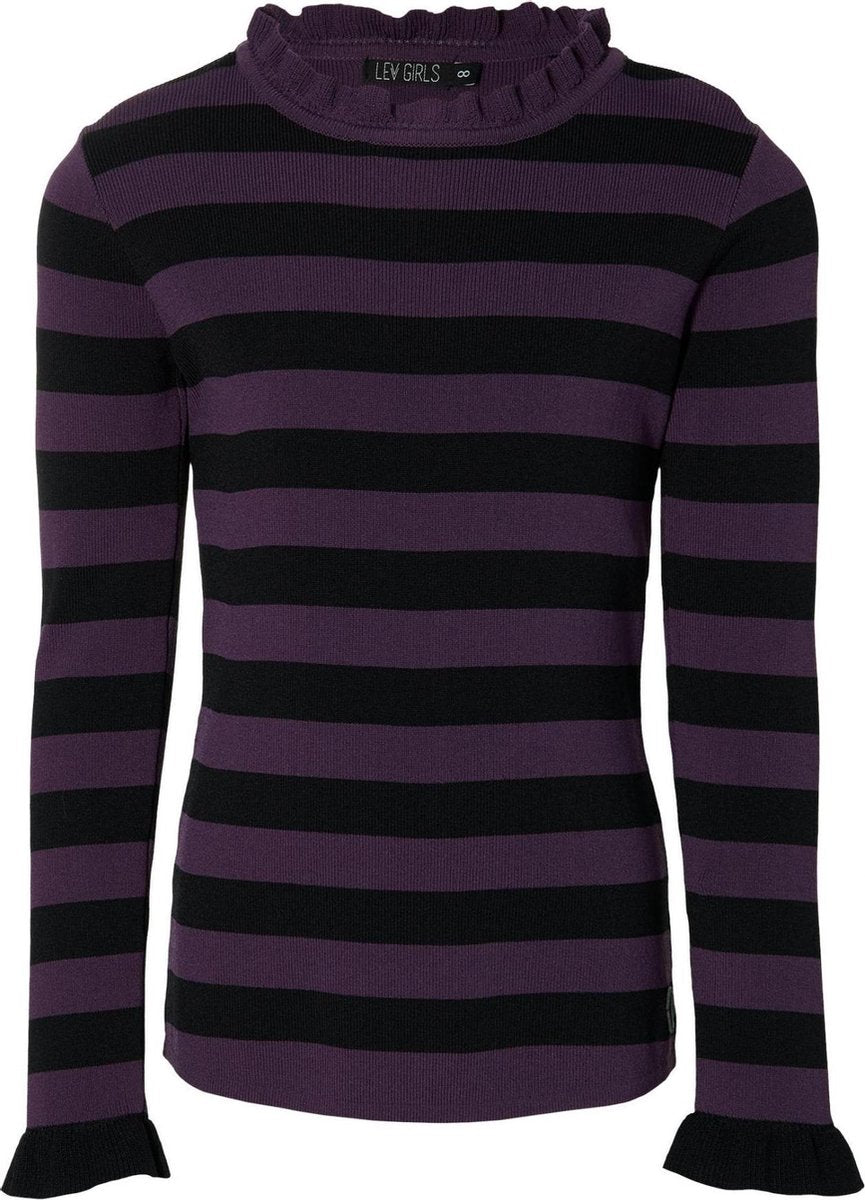 Levv girls- Shirt Karly - Deep purple stripe