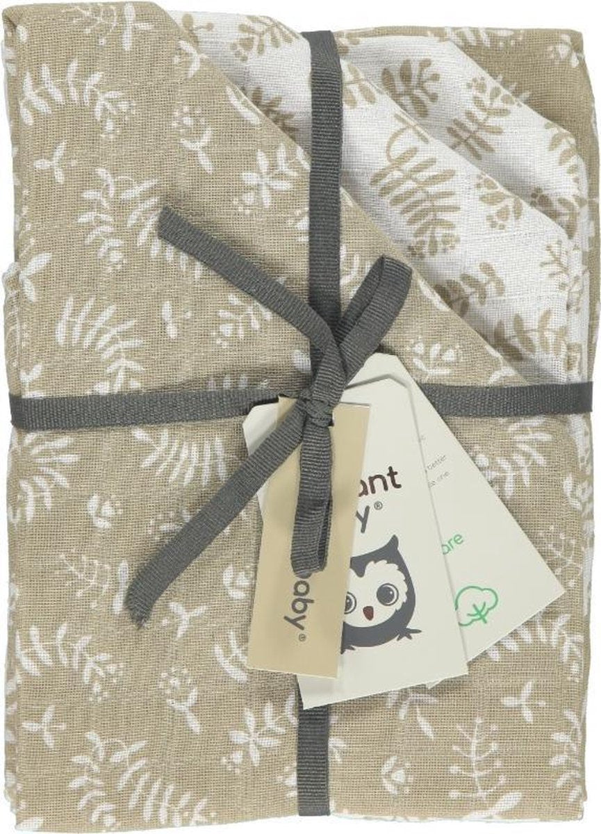 Briljant Baby - Hydrofiele Luiers - Botanic Organic - Zand - 70 x 70 Cm  4 Stuks - 100% organisch katoen