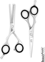 BeautyTools GERMAN TITANIUM Set Linkshandig Kapperscahaar + Uitdunschaar / Effileerschaar -  TitanSet(5.5 Inch) - (RLS-1529)