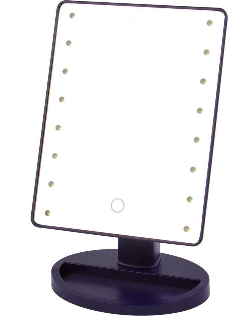 MARTA MT-2654 verlichte make-up spiegel|16x21CM|Instelbare LED verlichting|dark topaz
