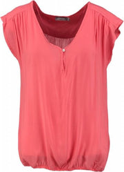 Geisha blouse shirt koraal (lobster) - Maat XS