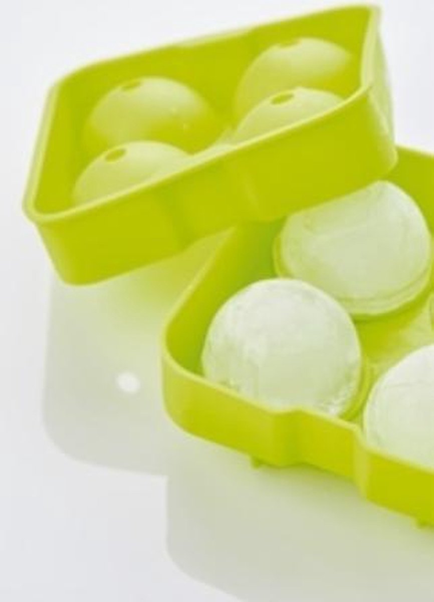 point-virgule -Silicone ijsballenvorm voor 4 ijsballen - groen - Ø 4